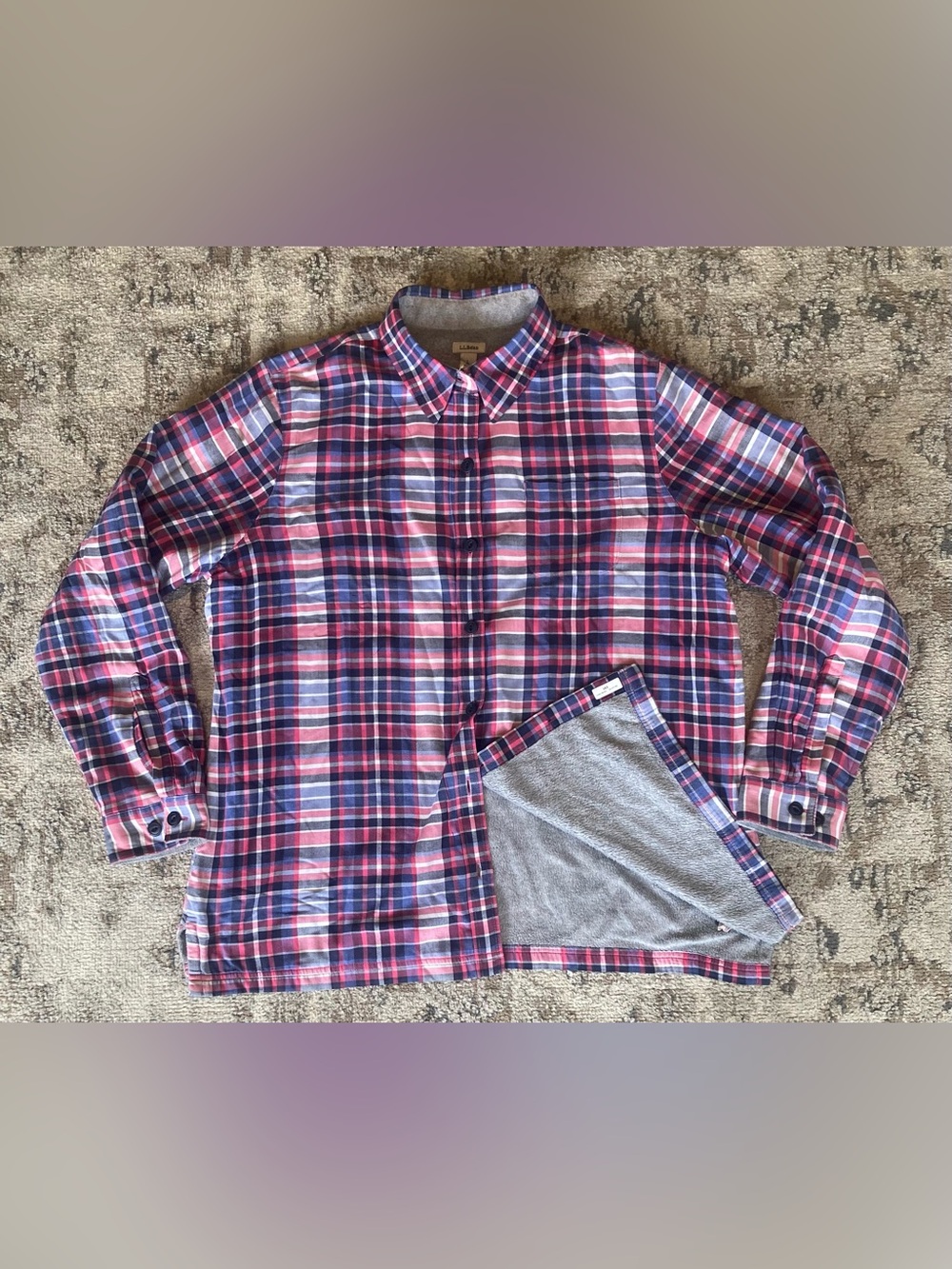 Vintage L.L. Bean Sherpa-Lined Plaid Shirt Shacket - Men’s Large Mint
